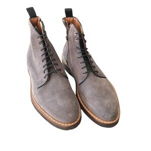 Good Man Brand Gray Leather Lace Ankle Boots 10